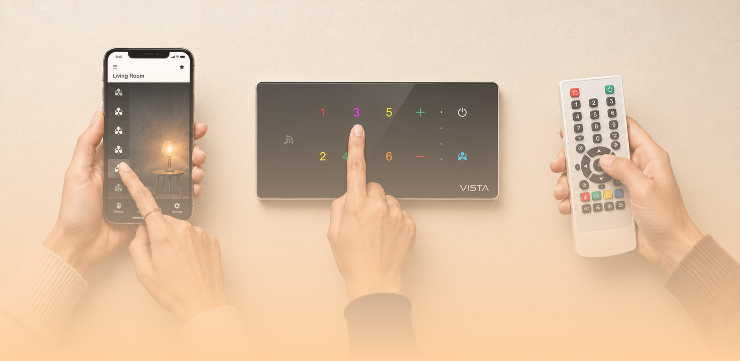 Touch, remote and app control of a Vista smart home